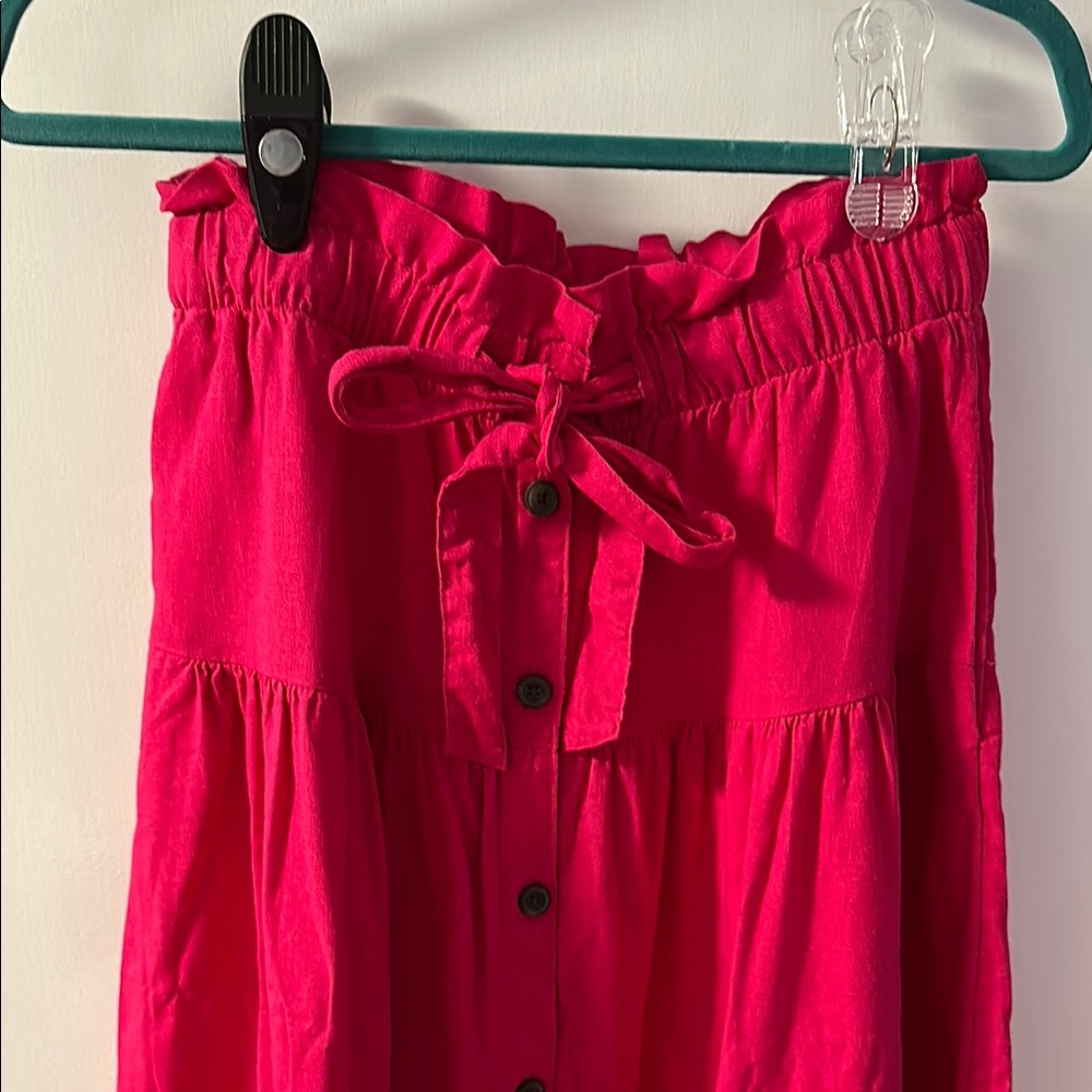 Universal Thread Vibrant Pink Button-Down Midi Sk… - image 3